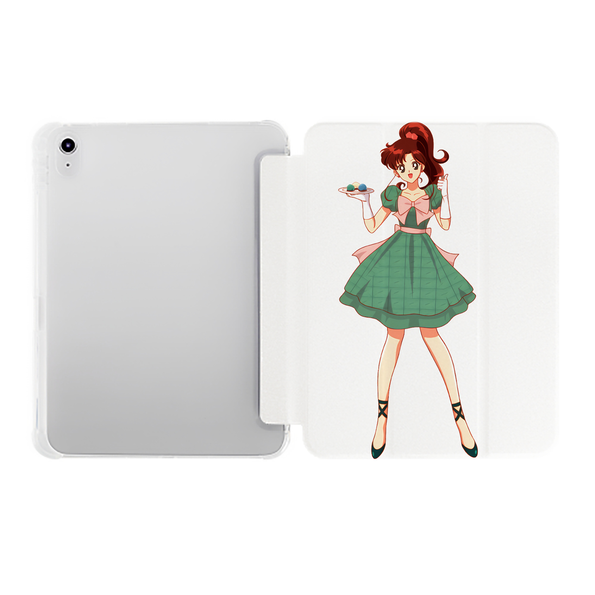 （画像用） 美少女戦士セーラームーン 木野 まこと きの まこと Sailor Moon Kino Makoto （セーラージュピター；Sailor Jupiter） IPad ケース ペン収納付き 三つ折りスタンド PUレザー×シリコン 対応機種9.5/10.5/10.9インチ